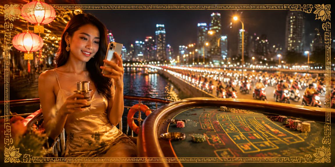 Người chơi Baccarat tại TP.HCM thưởng thức cà phê và trải nghiệm live casino trực tuyến
